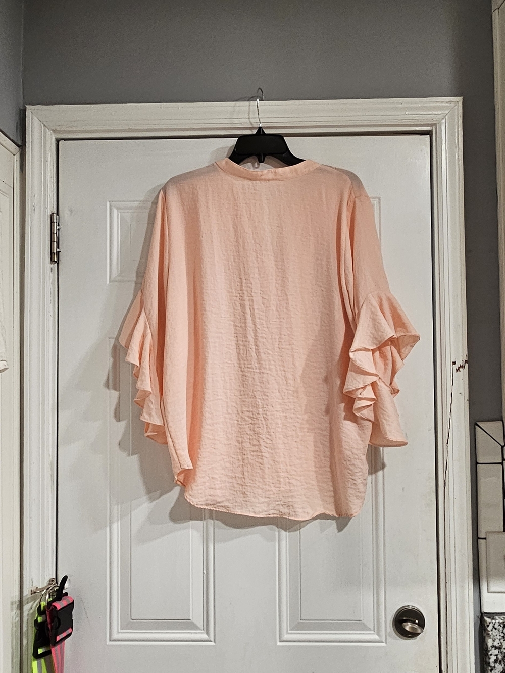 Vince Camuto Light Peach Ruffle Sleeve Blouse - Picture 6 of 6